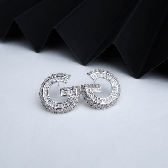 Gleanzia G Silver Earrings