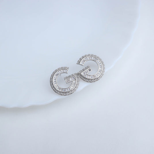 Gleanzia G Silver Earrings