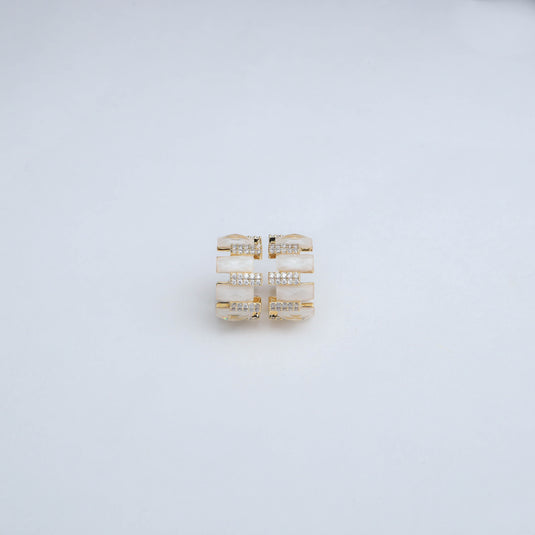 Golden Luxe Triple Row Crystal Cuff Earrings