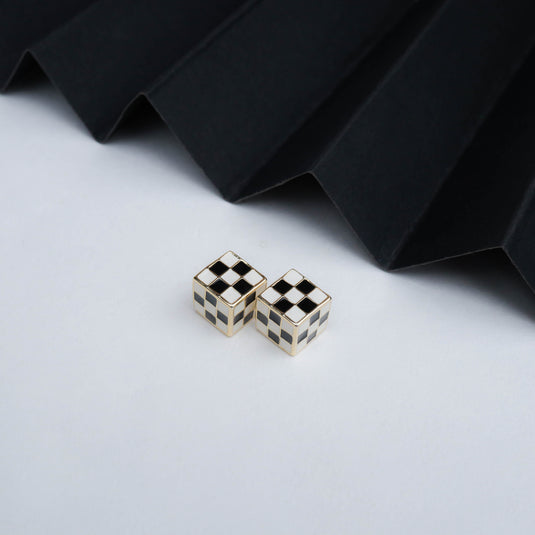 Checkmate Black Glow Earrings