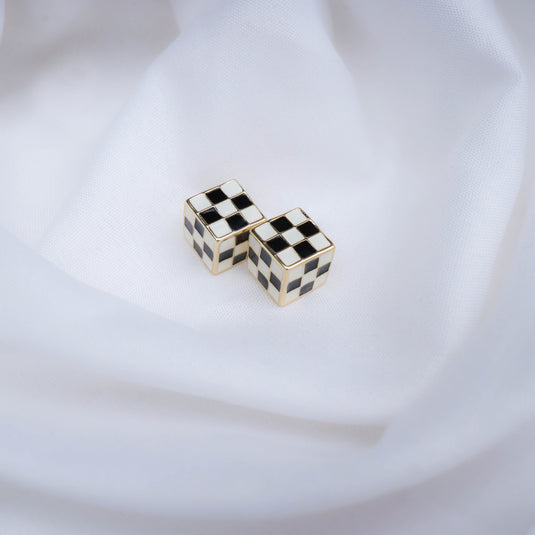 Checkmate Black Glow Earrings