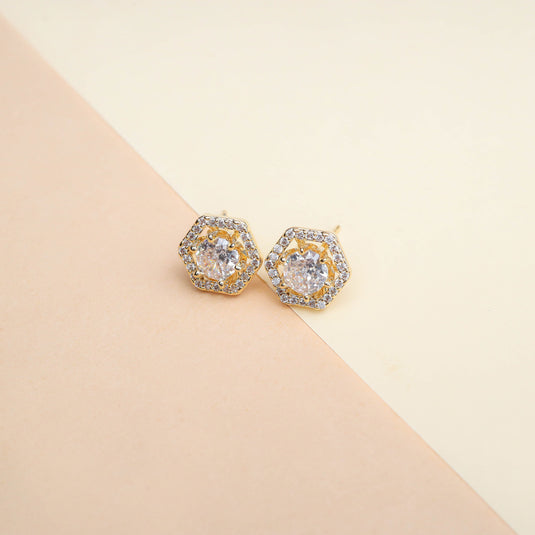 Golden Prism Studs Earrings