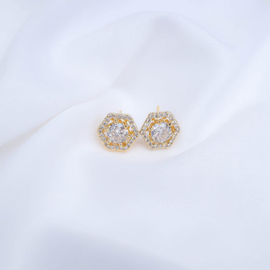 Golden Prism Studs Earrings