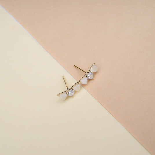 Three Hearts Desire Studs Earrings
