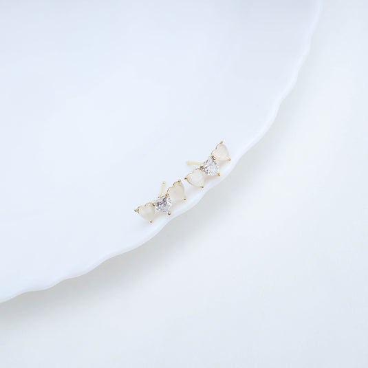 Three Hearts Desire Studs Earrings