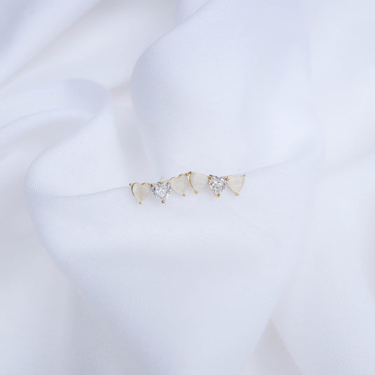 Three Hearts Desire Studs Earrings