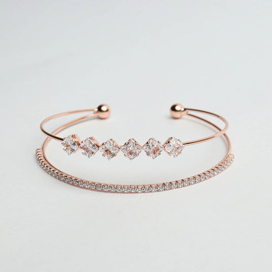 QuinShine sparkling rose vine bracelet with rose gold tone and clear crystal accents