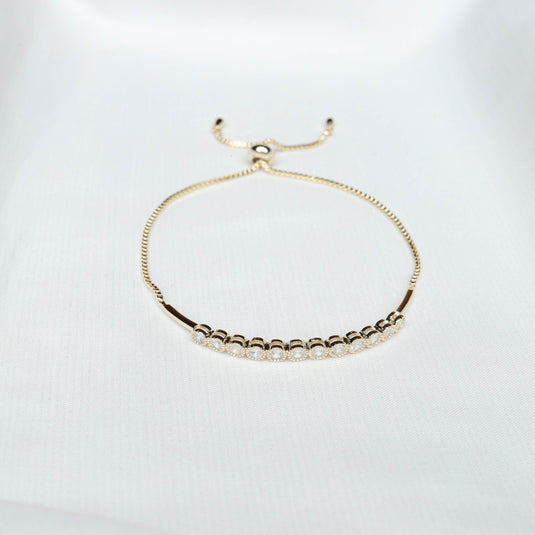 QuinShine delicate gold bracelet with adjustable clasp and sparkling stones affordable gold bracelets online