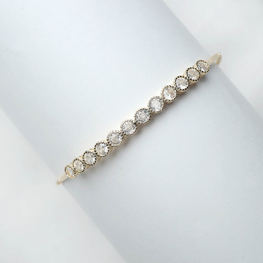 QuinShine elegant gold bracelet with clear stones, perfect affordable gold bracelets online