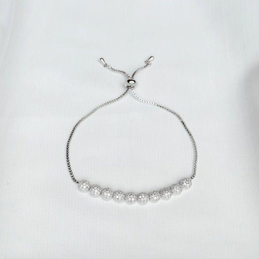 QuinShine affordable tennis bracelet jewelry with sparkling round stones and adjustable silver chain