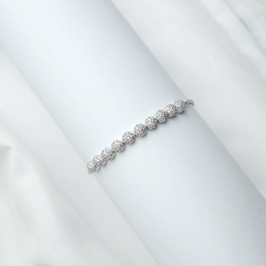 QuinShine affordable tennis bracelet jewelry with round sparkling stones in silver setting