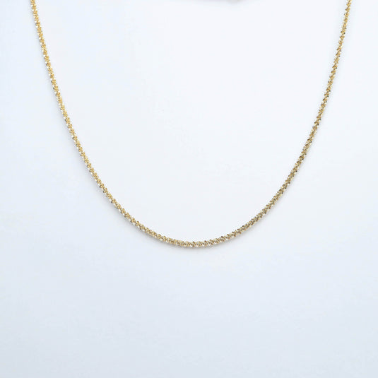QuinShine elegant gold delicate chain necklace for women with fine links on white background