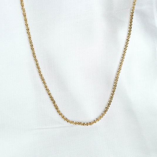 QuinShine delicate chain necklace for women in gold tone with a finely textured design