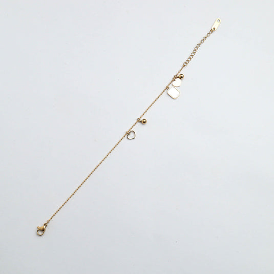 QuinShine golden keepsake bracelet with delicate charms and adjustable chain for personalized style