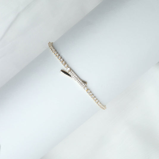 Elegant Intersect Sparkle Gold Bracelet with delicate crystals from QuinShine online jewellery store