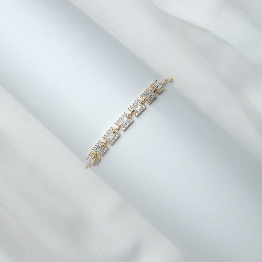 QuinShine Luxury Gold Radiant Rhythm Bracelet with intricate gold and rhinestone design
