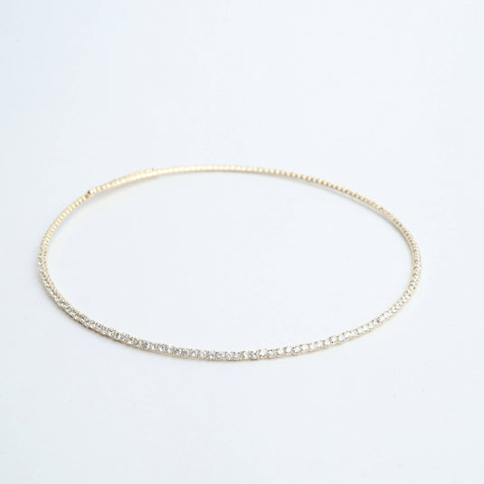 Delicate open diamond necklace with a thin gold chain featuring sparkling diamonds by QuinShine