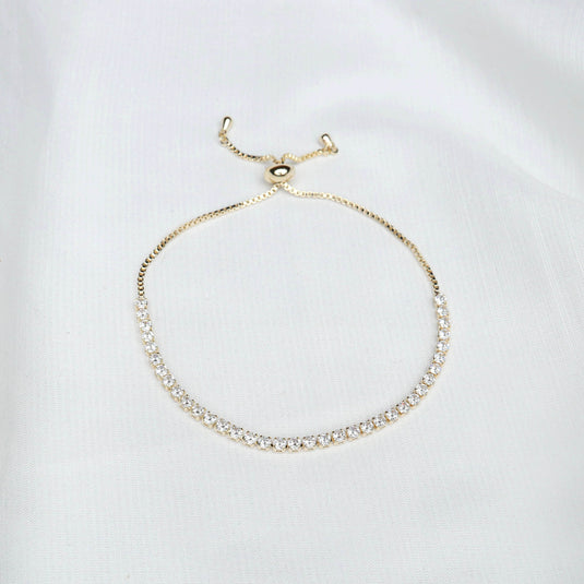 QuinShine women's luxury Daimond wristwear gold bracelet with sparkling stones on white background