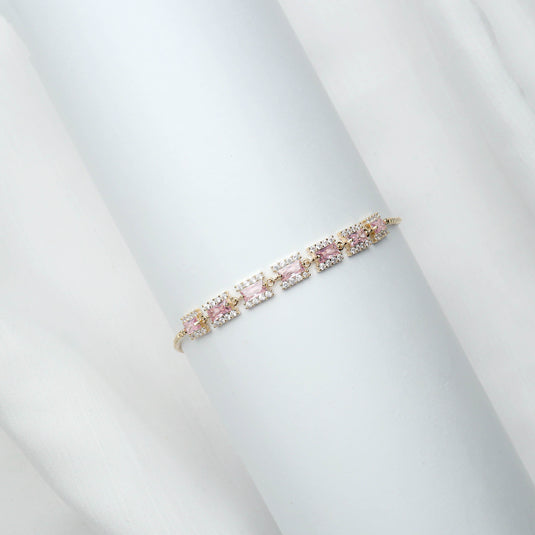 QuinShine delicate bracelet featuring pink stones and gold accents women's pink jewelry